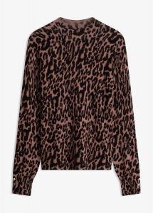 Sweter z cienkiej dzianiny. Brązowe swetry klasyczne bonprix, z dzianiny, bez kołnierzyka. Za 159,99 zł.