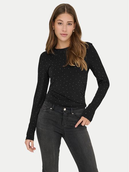 ONLY Bluzka Zita 15358986 Czarny Slim Fit. Czarne bluzki ONLY, m, bez wzorów, z syntetyku, bez kołnierzyka, bez ramiączek. Za 119,99 zł.