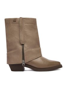 G-Star Raw Botki EO-YAGMUR-25FW30 Beżowy. Brązowe botki G-Star Raw, bez wzorów, ze skóry, bez obcasa, na słupku, bez zapięcia. Za 499,99 zł.