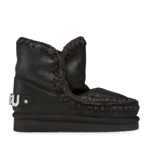Śniegowce Mou. Czarne buty zimowe Mou, bez obcasa, bez zapięcia. Za 989,99 zł.