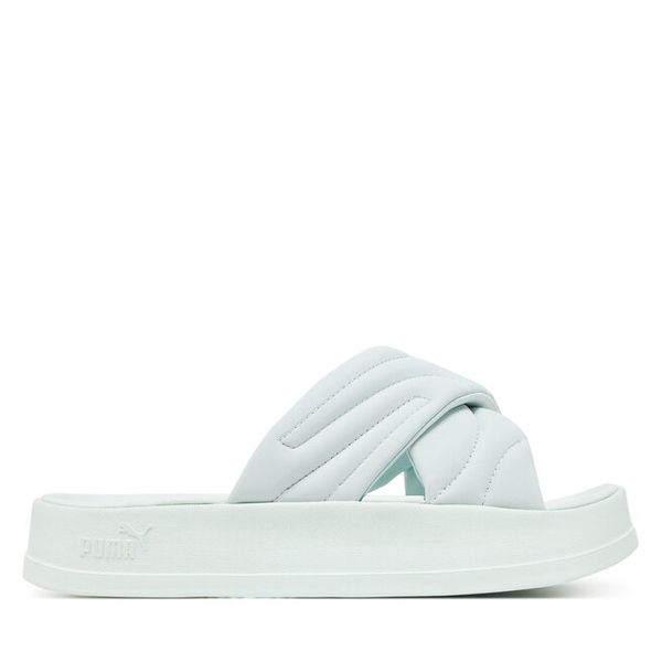 Klapki Puma. Niebieskie klapki Puma, bez wzorów, bez obcasa. Za 149,99 zł.