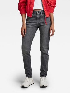 G-Star Dżinsy - Slim fit - w kolorze antracytowym rozmiar: W26/L30. Czarne jeansy G-Star, z aplikacjami. Za 144,92 zł.