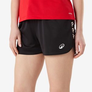 Spodenki do piłki ręcznej damskie Atorka H100. Czarne szorty KIPSTA, bez wzorów, z materiału, sportowe. Za 44,99 zł.