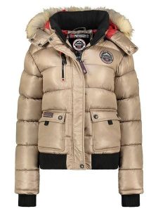 Geographical Norway Kurtka zimowa "Bugs" w kolorze beżowym rozmiar: XXL. Brązowe kurtki Geographical Norway, na zimę, xxl, bez wzorów, prążkowane, bez kaptura. Za 336,61 zł.