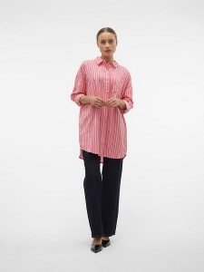 Vero Moda Koszula "Ilisa" w kolorze różowo-białym rozmiar: XS. Białe koszule Vero Moda, xs, bez wzorów, bez kołnierzyka, bez ramiączek. Za 155,95 zł.