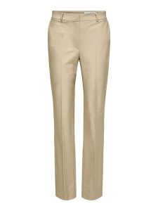 SELECTED FEMME Spodnie chino "Eliana" w kolorze beżowym rozmiar: 34/L32. Brązowe chinosy Selected Femme, bez wzorów, z wiskozy, z podwyższonym stanem. Za 114,17 zł.