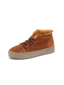 Natural world Skórzane botki w kolorze jasnobrązowym rozmiar: 40. Brązowe botki Natural World, bez wzorów, z wełny, bez obcasa, bez zapięcia. Za 244,22 zł.