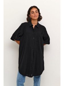 Kaffe Bluzka w kolorze czarnym rozmiar: 38. Czarne bluzki Kaffe, bez wzorów, z bawełny, bez kołnierzyka, bez ramiączek. Za 70,08 zł.