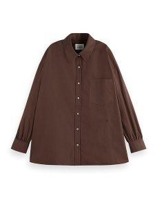 Scotch & Soda Koszula w kolorze brązowym rozmiar: 36. Brązowe koszule Scotch & Soda, bez wzorów, z bawełny, bez kołnierzyka, bez ramiączek. Za 149,66 zł.