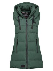 ANAPURNA Kamizelka pikowana "Dolbana" w kolorze zielonym rozmiar: M. Zielone kamizelki ANAPURNA, m, bez wzorów, bez kołnierzyka, bez ramiączek, bez kaptura. Za 179,22 zł.