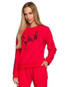 Made of emotion Bluza w kolorze czerwonym rozmiar: L. Czerwone bluzy Made Of Emotion, l, bez wzorów, bez kaptura. Za 161,34 zł.