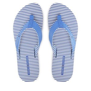 Japonki Tommy Hilfiger. Niebieskie klapki TOMMY HILFIGER, bez wzorów, bez obcasa. Za 169,99 zł.