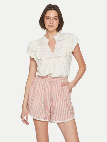 Vila Bluzka Visia 14097358 Biały Regular Fit. Białe bluzki Vila, bez wzorów, z wiskozy, bez kołnierzyka, bez ramiączek. Za 79,99 zł.