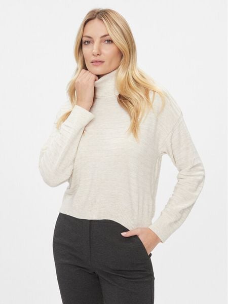 ONLY Golf 15294524 Beżowy Regular Fit. Brązowe golfy ONLY, bez wzorów, z syntetyku. Za 159,99 zł.