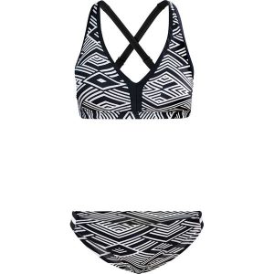 Bikini z biustonoszem opaską (2 części) bonprix czarno-biały z nadrukiem. Białe bikini marki bonprix, z nadrukiem. Za 89,99 zł.