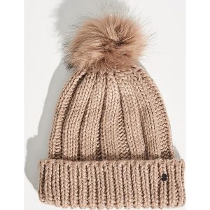 Czapka z pomponem - Beżowy. Czapki marki Sinsay. W wyprzedaży za 14,99 zł.
