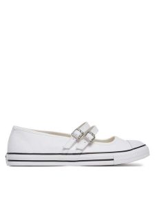 Converse Baleriny Chuck Taylor All Star Dainty Mary Jane A11552C Biały. Białe balerinki Converse, bez wzorów, z materiału, bez obcasa, bez zapięcia. Za 199,99 zł.