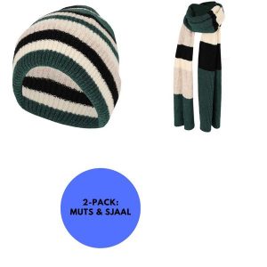 Czapka i szalik damski modny zestaw w paski. Brązowe szaliki HEAT KEEPER, na zimę, bez wzorów. Za 207,04 zł.