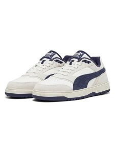 Puma Skórzane sneakersy "Doublecourt" w kolorze biało-granatowym rozmiar: 43. Białe trampki Puma, bez wzorów, bez zapięcia. Za 235,52 zł.