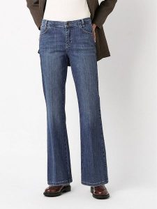 Rosner Dżinsy - Bootcut fit - w kolorze granatowym rozmiar: 34/L32. Niebieskie jeansy Rosner, z aplikacjami, ze skóry, z podwyższonym stanem. Za 195,99 zł.