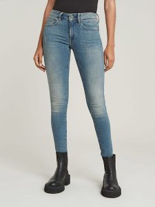 G-Star Dżinsy - Skinny fit - w kolorze niebieskim rozmiar: W27/L32. Niebieskie jeansy G-Star, z aplikacjami. Za 249,76 zł.