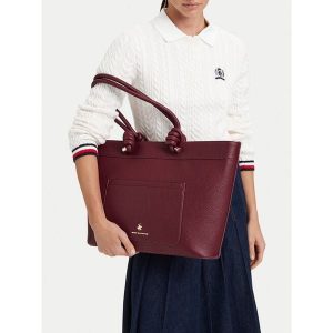 Torebka Beverly Hills Polo Club. Czerwone shopper bag Beverly Hills Polo Club, bez wzorów, bez dodatków. Za 299,99 zł.
