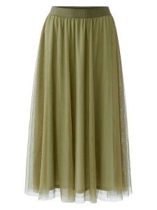 Oui Spódnica tiulowa w kolorze khaki rozmiar: 34. Brązowe spódnice Oui, bez wzorów, z tiulu, midi. Za 304,99 zł.