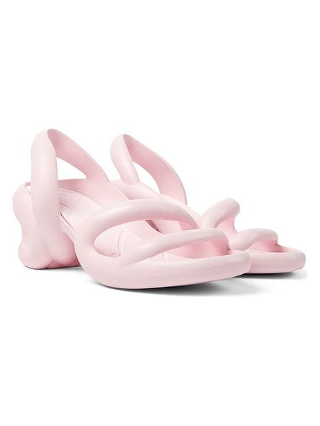 Camper Sandały "Kobarah" w kolorze jasnoróżowym na obcasie rozmiar: 44. Różowe sandały Camper, bez wzorów, z otwartym noskiem, bez obcasa, na koturnie, bez zapięcia. Za 260,99 zł.