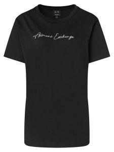 Armani Exchange T-Shirt XW000839 AF10356 MC021 Czarny Regular Fit. Czarne t-shirty Armani Exchange, xxl, bez wzorów, z bawełny, bez kołnierzyka, bez ramiączek. Za 219,99 zł.