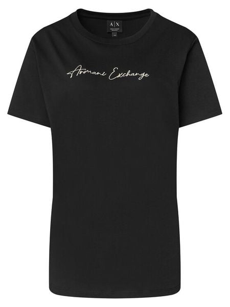 Armani Exchange T-Shirt XW000839 AF10356 MC021 Czarny Regular Fit. Czarne t-shirty Armani Exchange, xl, bez wzorów, z bawełny, bez kołnierzyka, bez ramiączek. Za 199,99 zł.