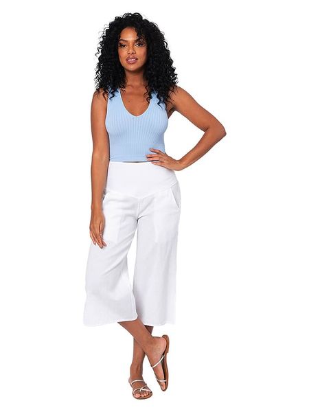 Aller Simplement Kuloty w kolorze białym rozmiar: 42. Białe spodnie z wysokim stanem Aller Simplement, bez wzorów, z podwyższonym stanem. Za 88,02 zł.