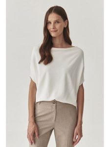 TATUUM Bluzka "Ati" w kolorze kremowym rozmiar: XS. Brązowe bluzki Tatuum, xs, bez wzorów, bez kołnierzyka, bez ramiączek. Za 118,01 zł.