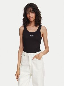 HUGO Top Damatank 50572293 Czarny Extra Slim Fit. Czarne topy Hugo, m, bez wzorów, z bawełny, bez kołnierzyka, bez ramiączek. Za 129,99 zł.