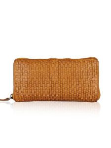 Bellicci Skórzany portfel "Eleanor" w kolorze jasnobrązowym - 19 x 9 x 2 cm rozmiar: onesize. Brązowe portfele Bellicci, bez wzorów, z materiału. Za 126,45 zł.