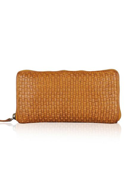 Bellicci Skórzany portfel "Eleanor" w kolorze jasnobrązowym - 19 x 9 x 2 cm rozmiar: onesize. Brązowe portfele Bellicci, bez wzorów, z materiału. Za 139,54 zł.