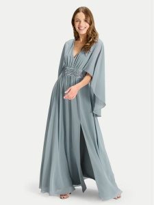 Swing Sukienka wieczorowa 5AI10300 Niebieski Regular Fit. Niebieskie sukienki Swing, bez wzorów, z syntetyku, wizytowe, bez kołnierzyka, bez ramiączek. Za 667,99 zł.