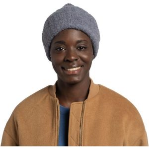 Czapka zimowa BUFF Knitted Beanie Kyre Lead we wzory. Niebieskie czapki Buff, bez wzorów, sportowe. Za 139,99 zł.