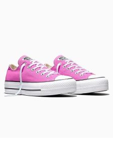 Converse Sneakersy "Chuck Taylor All Star Lift Ox Shocking" w kolorze różowym rozmiar: 37. Różowe trampki Converse, bez wzorów, bez zapięcia. Za 298,95 zł.