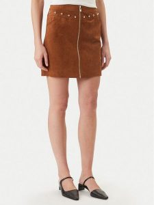 Morgan Spódnica z imitacji skóry 261-JCLAM Brązowy Regular Fit. Brązowe spódnice Morgan, bez wzorów, ze skóry. Za 279,99 zł.