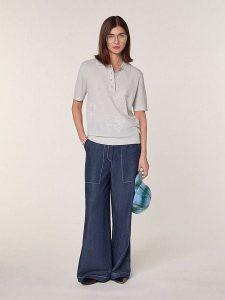 Rodier Wełniana koszulka w kolorze szarym rozmiar: XL. Szare bluzki Rodier, xl, bez wzorów, z wełny, bez kołnierzyka, bez ramiączek. Za 260,99 zł.