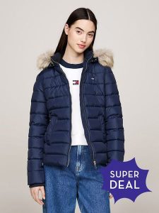 TOMMY JEANS Kurtka zimowa w kolorze granatowym rozmiar: S. Niebieskie kurtki Tommy Jeans, na zimę, s, bez wzorów, z jeansu, bez kaptura. Za 549,06 zł.