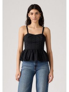 Levi's Top w kolorze czarnym rozmiar: XS. Czarne topy Levi's®, s, bez wzorów, z bawełny, bez kołnierzyka, bez ramiączek. Za 110,45 zł.