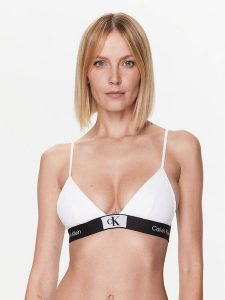 Calvin Klein Underwear Biustonosz braletka Unlined 000QF7217E Biały. Białe biustonosze Calvin Klein Underwear, bez wzorów, z bawełny. Za 89,99 zł.