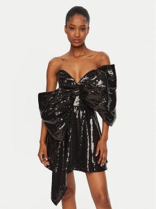 Bardot Sukienka koktajlowa 59557DB Czarny Regular Fit. Czarne kombinezony Bardot, bez wzorów, z syntetyku, wizytowe, bez kołnierzyka, bez ramiączek. Za 479,99 zł.
