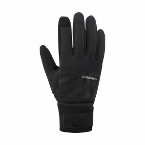 Rękawice termiczne Shimano windbreak. Czarne rękawiczki Shimano, bez wzorów. Za 269,90 zł.