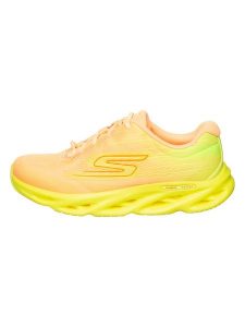 Skechers Buty "Go Run Swirl Tech Speed - Ultimate Stride" ze wzorem do biegania rozmiar: 37. Pomarańczowe buty sportowe Skechers, bez wzorów, z materiału, bez zapięcia, do biegania. Za 245,96 zł.