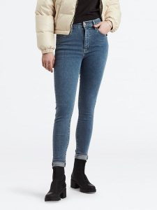 Levi's Dżinsy - Super Skinny fit - w kolorze niebieskim rozmiar: W25/L30. Niebieskie jeansy Levi's®, z aplikacjami, z podwyższonym stanem. Za 131,74 zł.