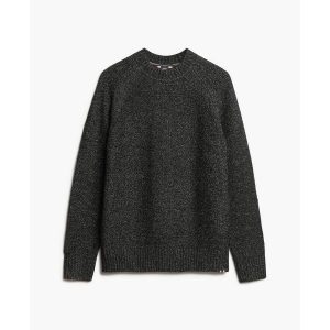 Gruby oversize sweter z rękawami raglanowymi damski Superdry. Czarne swetry klasyczne Superdry, na zimę, bez wzorów, bez ramiączek. Za 376,40 zł.