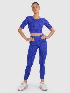 4F Legginsy treningowe szybkoschnące damskie - niebieskie XL. Niebieskie legginsy 4f, bez wzorów, z elastanu, z podwyższonym stanem. W wyprzedaży za 149,99 zł.