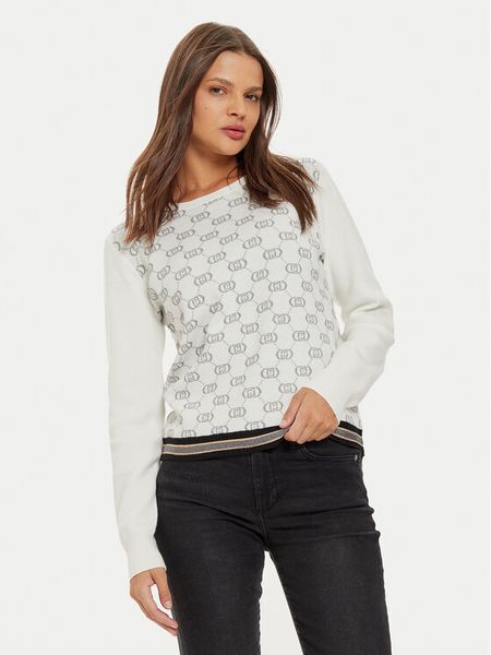 Liu Jo Sport Sweter TF4228 MS63L Biały Regular Fit. Białe swetry klasyczne Liu Jo Sport, l, z syntetyku, bez kołnierzyka. Za 579,99 zł.